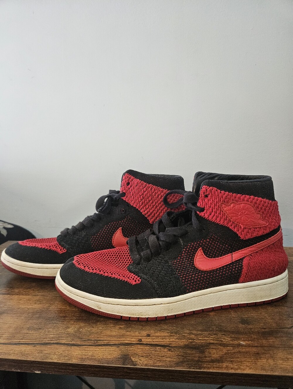 Mens Air Jordan 1 Retro High OG Flyknit 'Bred'